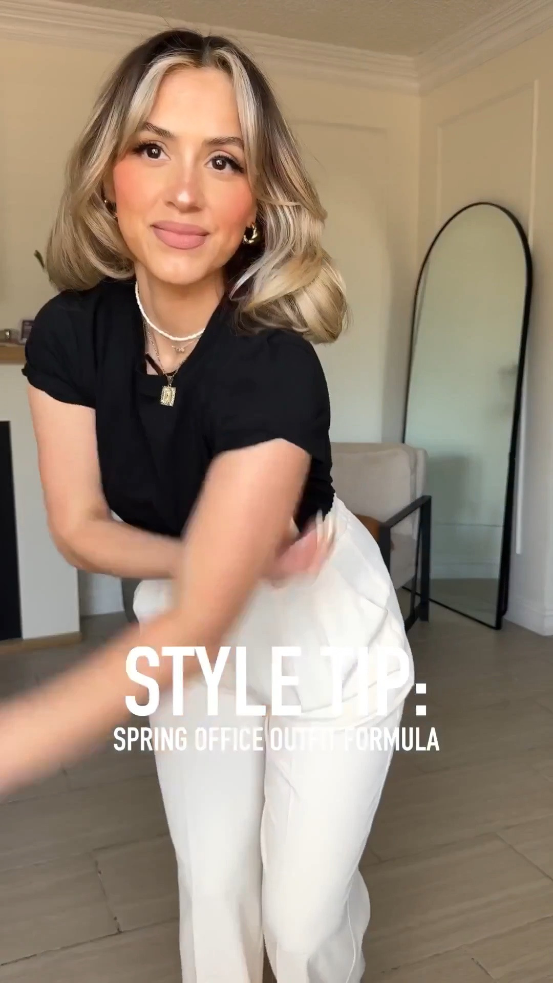 Office outfit formula for my corporate girlies 😍

✔️ the trousers are from the same brand, same size just different color. The first ones are in BEIGE the second ones are in LIGHT GREY. | I'm wearing them in SMALL LONG THIN (I'm 5'2) and I can wear them comfortably with a 3 inch heel or sneakers. 

✔️ I promise you that these crewneck T-shirts are not like the rest. These are good quality very nice T-shirts that look very professional. They're not vintagey they're not very thin. They are a nice crisp quality..

#LTKgrwm #LTKootd #LTKWorkwear