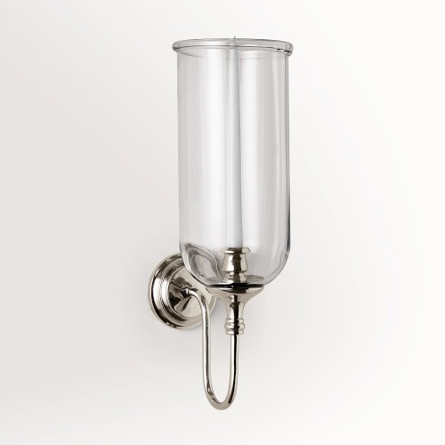 Williams Sonoma Home x Josh Young Cambridge Hurricane Sconce, 18"", Polished Nickel | Williams-Sonoma