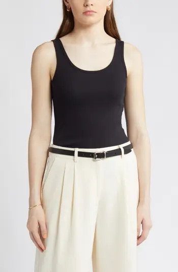 Rib Scoop Neck Cotton Tank | Nordstrom