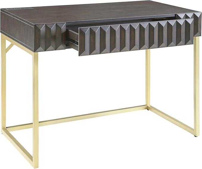 24/7 Shop at Home Bellevue Modern Metal 1 Drawer Writing Desk with USB Port, Power Outlet for Wor... | Amazon (US)