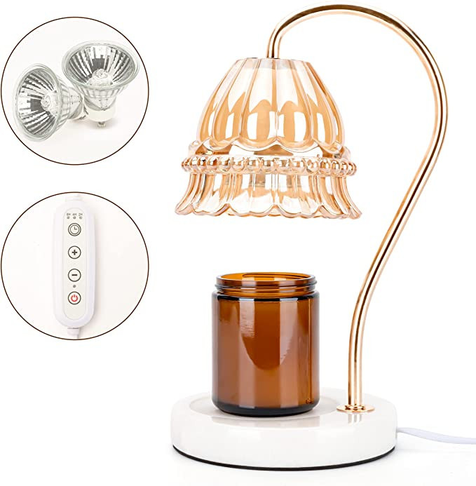 Candle Warmer Lamp With Timer for Scented Jar & Votive Candles w/3 Timer Settings Light Dimmable ... | Amazon (US)