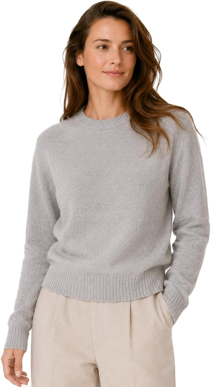 State Cashmere Women’s Essential Crewneck Sweater 100% Pure Cashmere Classic Long Sleeve Pullover | Amazon (US)