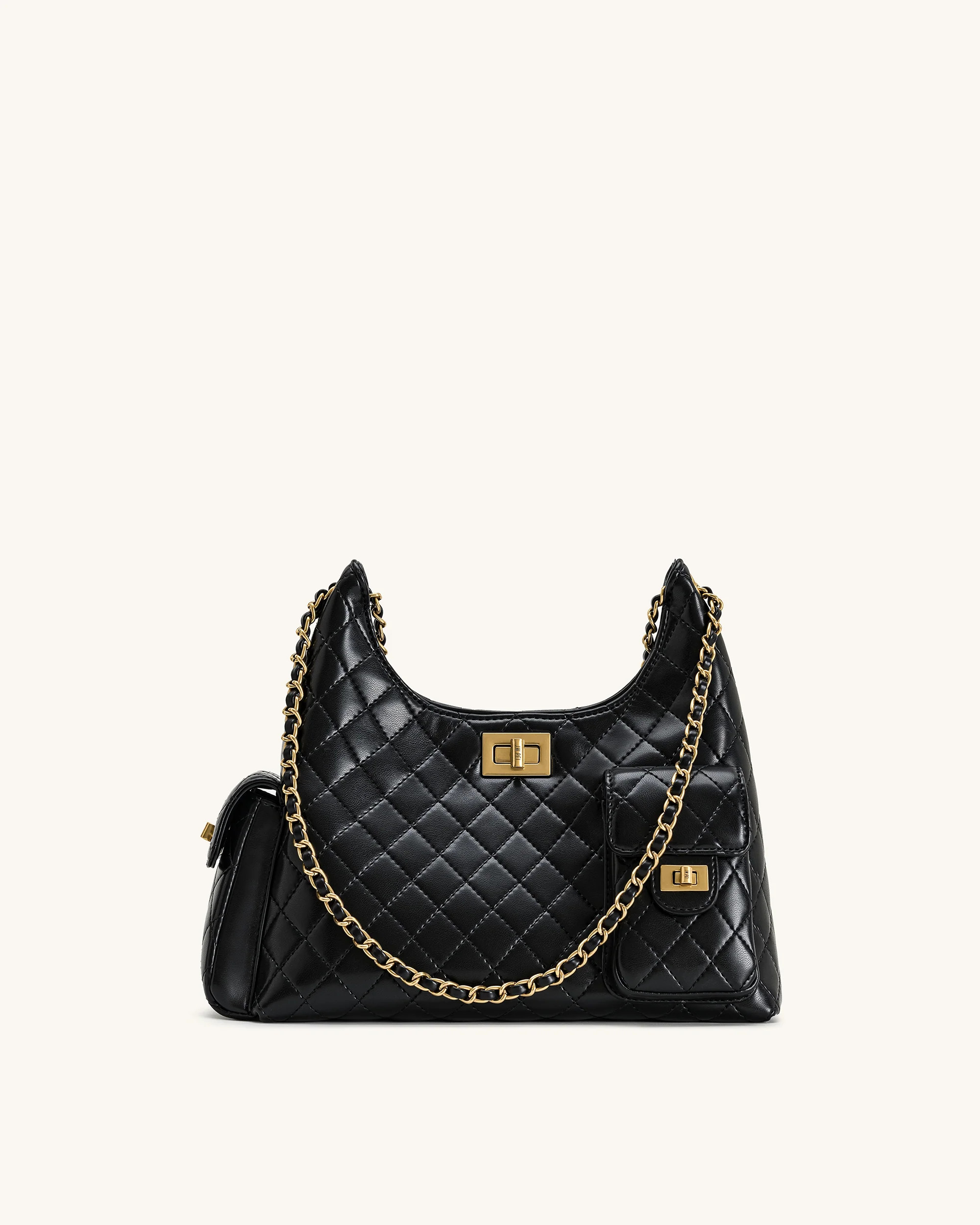 Vivian Quilted Chain Shoulder Bag - Black | JW PEI US