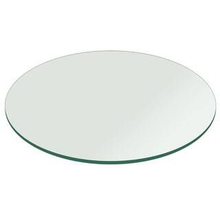 Fab Glass and Mirror 18 in. Clear Round Glass Table Top, 1/2 in. Thickness Tempered Flat Edge Pol... | The Home Depot