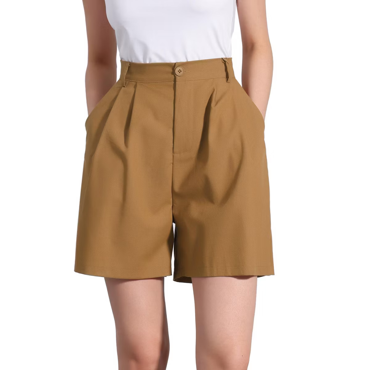 Allegra K Women's Elastic High Waist Casual Summer Linen Shorts | Target