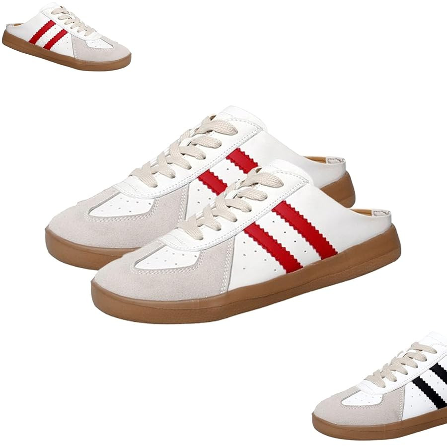 2025 New Women's Fashionable Contrast Mesh Design Lace Up Walking Shoes,Backless Sneakers Open Ba... | Amazon (US)