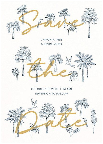 Fronds of Paradise Save the Date Card | Paper Source | Paper Source