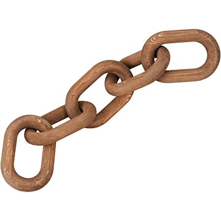 Acacia Wood Chain Link Decor- Natural Decorative Chain Links for Coffee Table Accessories, Book S... | Amazon (US)