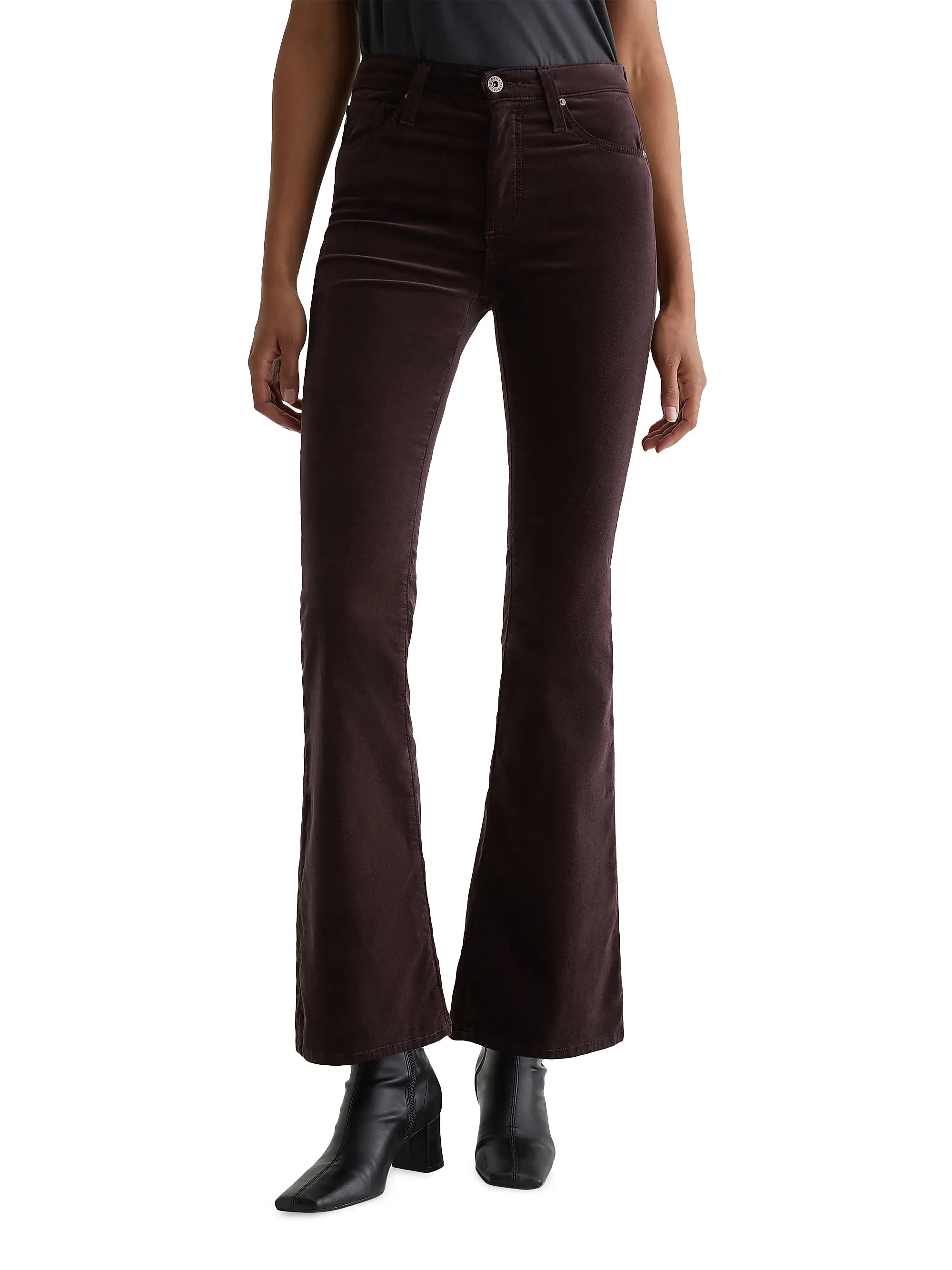 AG JeansFarrah Velvet High-Rise Flare Jeans | Saks Fifth Avenue