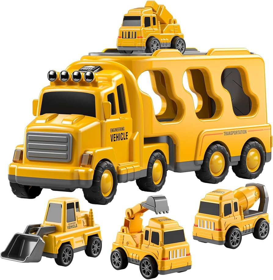 TEMI Construction Truck Boy Toys for 3-5 Year Old Toddlers - Toys for 3 4 5 6 7 Years Old Enginee... | Amazon (US)
