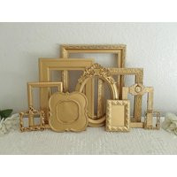 Gold Picture Frame Set Upcycled Vintage Rustic Shabby Chic Distressed Photo Gallery Collection French Country Home Decor Wedding Decoration | Etsy (US)