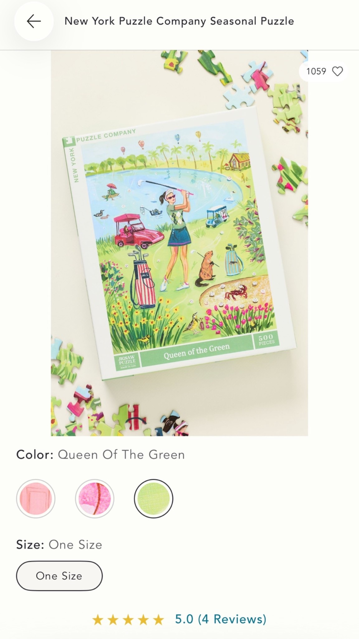 Wanted a cute puzzle for summer & got this one from Anthropologie ⛳️☀️🌸💚
