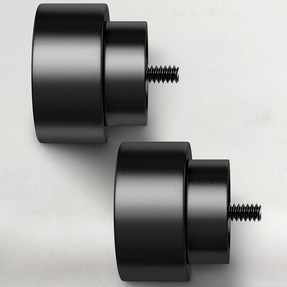 Black End Cap Finials for Curtain Rods of 7/8 and 1 Inch Diameter, Modern Window Treatment Finial... | Amazon (US)