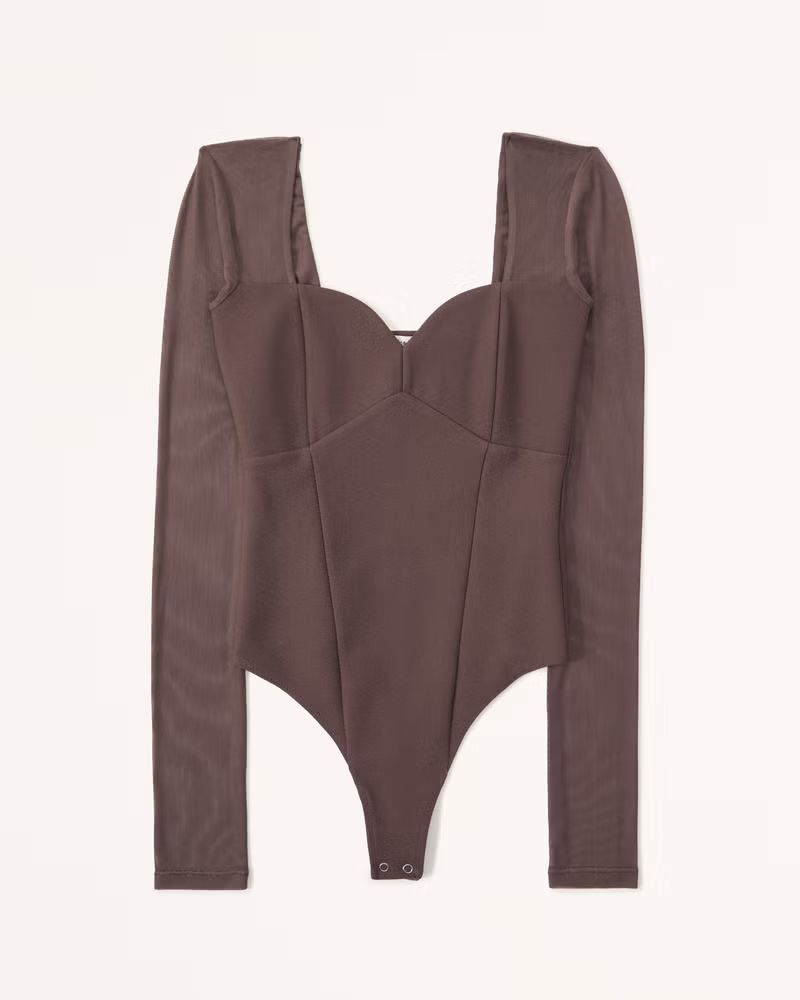 Women's Long-Sleeve Sweetheart Corset Bodysuit | Women's New Arrivals | Abercrombie.com | Abercrombie & Fitch (US)