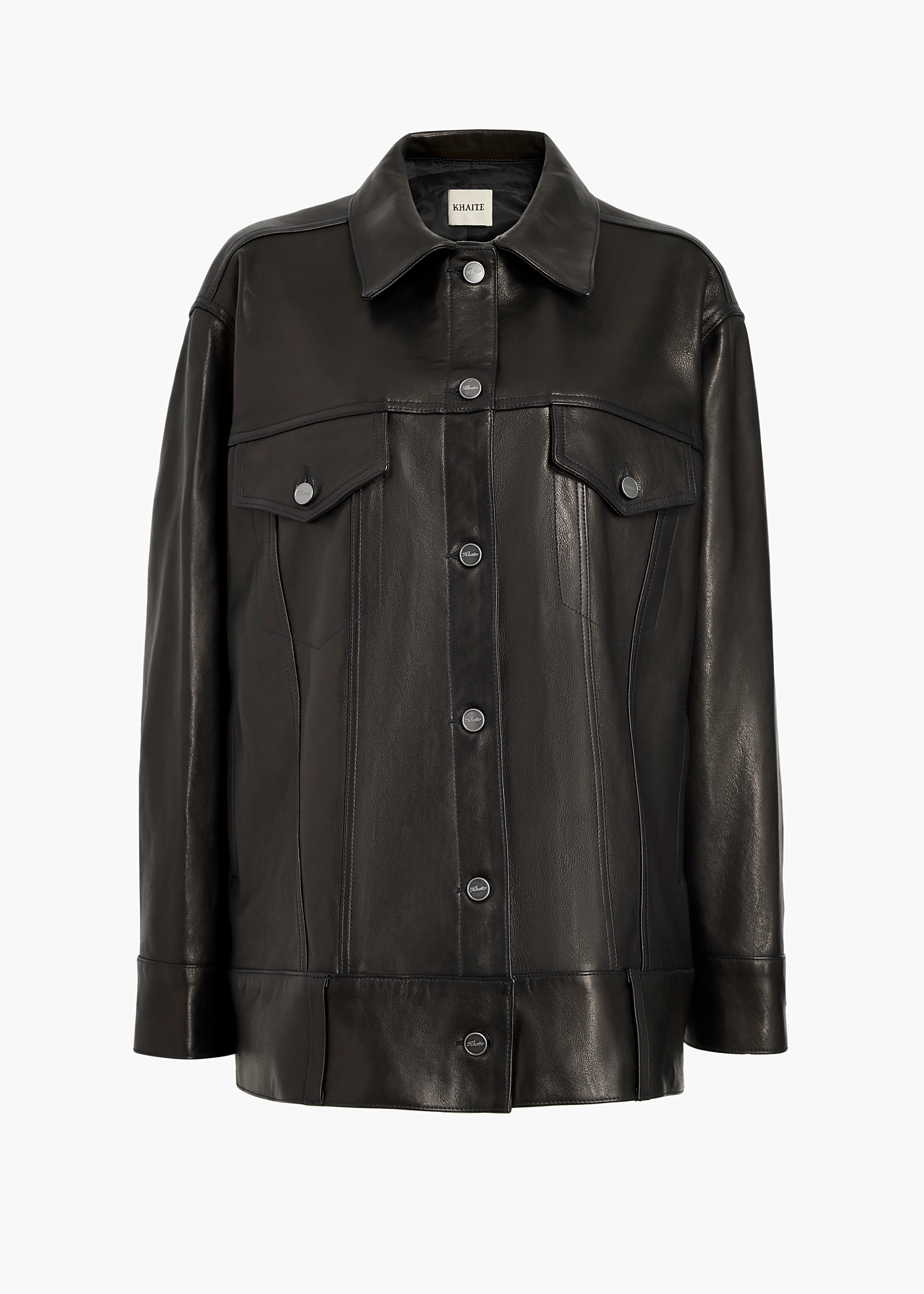 Grizzo Jacket in Black Leather | Khaite