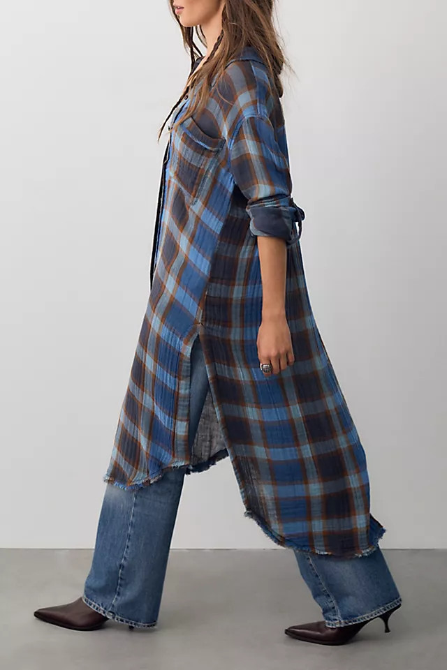 We The Free Layer Up Maxi Button Down Top | Free People (Global - UK&FR Excluded)
