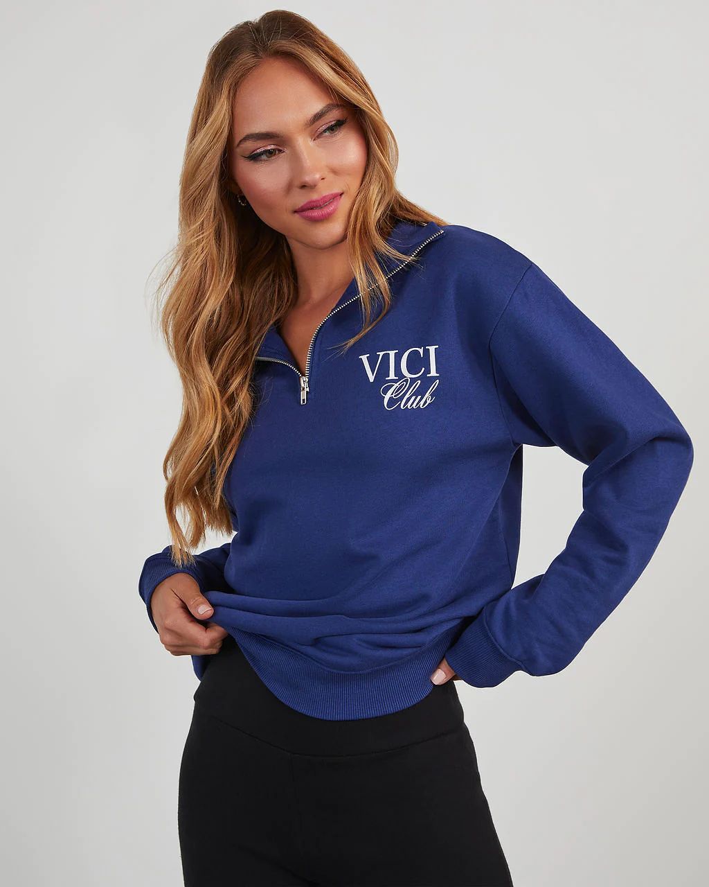 Vici Club Quarter Zip Sweatshirt | VICI Collection