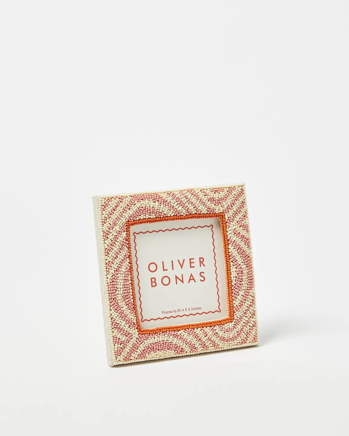 Raya Beaded Pink Photo Frame 4x4" | Oliver Bonas (Global)