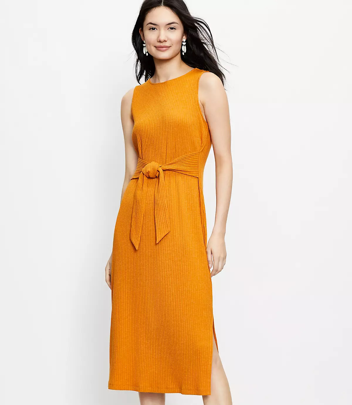 Tie Waist Midi Dress | LOFT