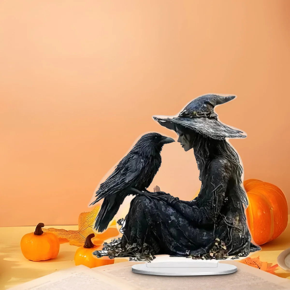 Gothic Witch And Crow Acrylic Ornaments Witch And Crow Acrylic Decor Desktop  Ornaments Halloween... | Wayfair North America