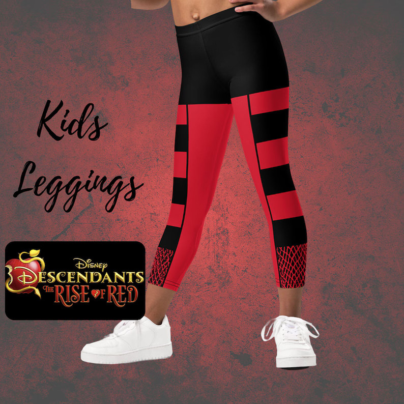 Kid's Descendants Leggings Rise of Red Costume Disney Child Cosplay Pants - Etsy | Etsy (US)
