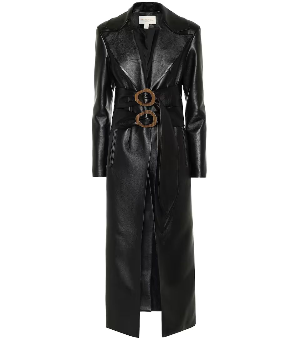 Double-belted faux-leather coat | Mytheresa (DACH)
