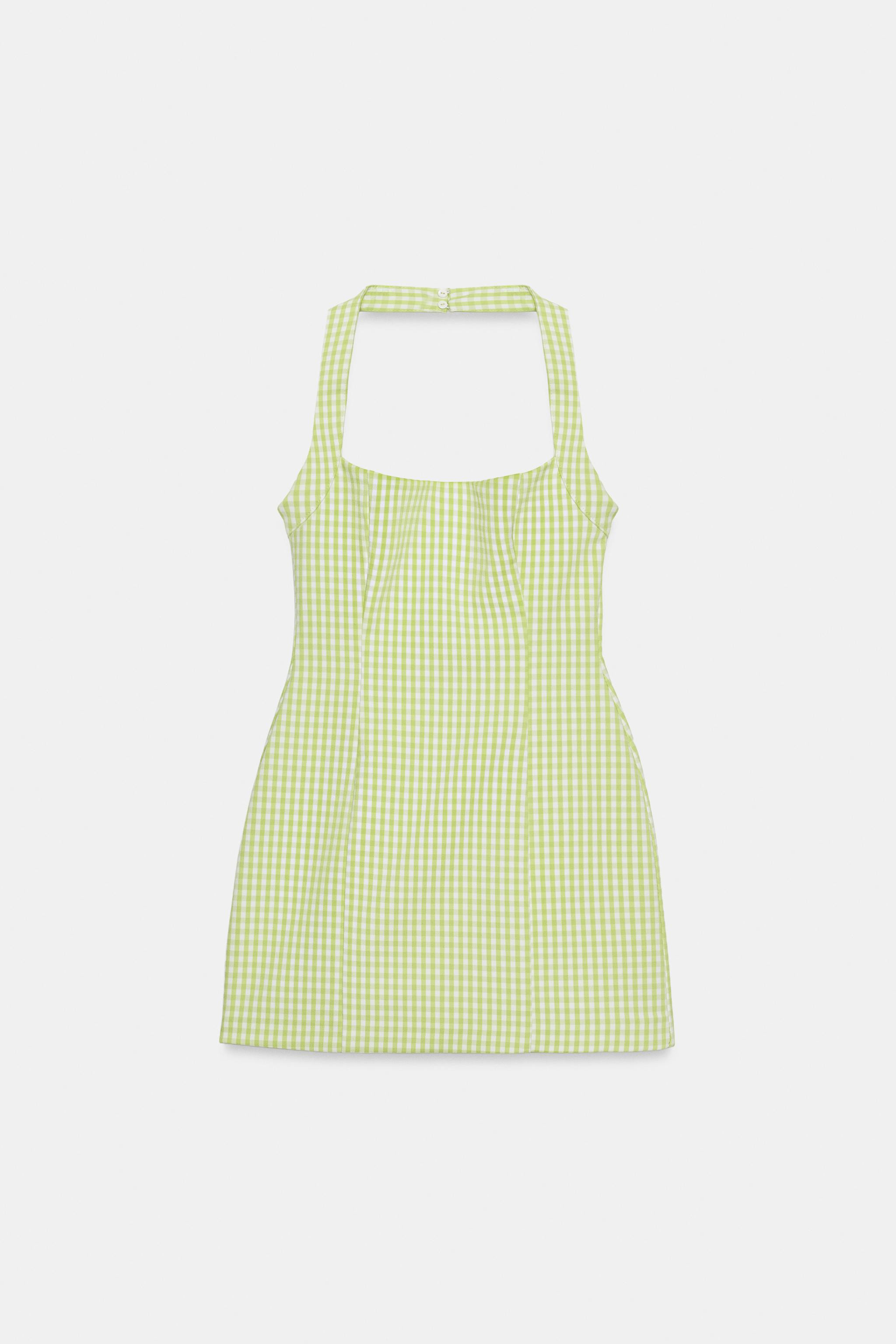 GINGHAM HALTER DRESS | Zara US