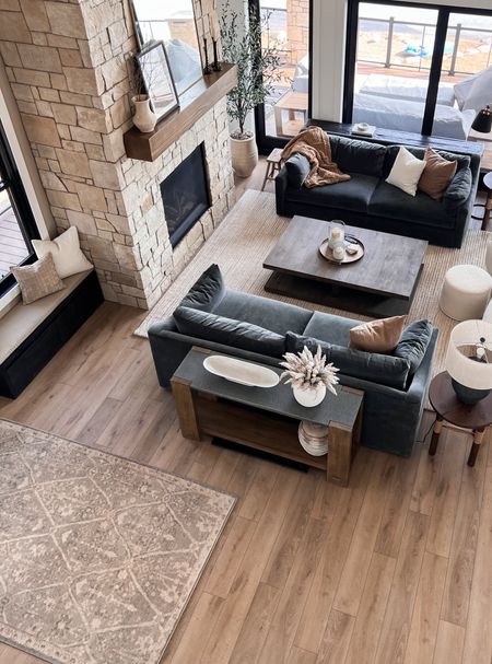 An overhead view of our great room. I always had a vision for 2 couches and they could’ve be a more perfect fit! 

Couch Fabric: Vance Charcoal Velet 
Coffee Table Color: Fawn 


#LTKhome #LTKsalealert #LTKstyletip
