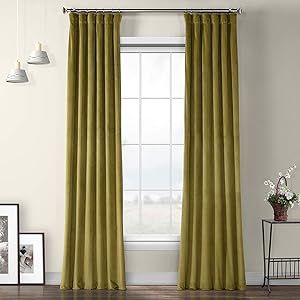 HPD Half Price Drapes VPYC-161224-96 Plush Velvet Curtain (1 Panel), 50 X 96, Retro Green | Amazon (US)