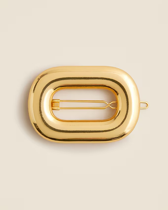 Dimensional oval metallic hair clip | J. Crew US