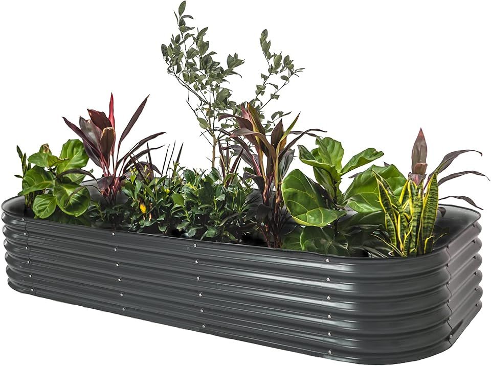 Vego garden Raised Garden Bed Kits, 17" Tall 9 in 1 8ft X 2ft Metal Raised Planter Bed for Vegetables Flowers... | Amazon (US)