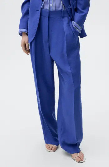 MANGO Pleat Front Wide Leg Suit Pants | Nordstrom | Nordstrom