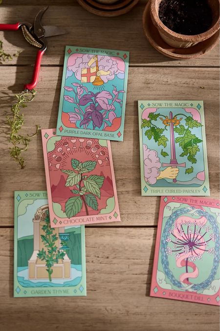 Delight the green thumb in your life or enhance your own garden with Sow the Magic's enchanting Seed Collection! Featuring five beloved herbs nestled in beautifully designed, tarot-inspired packets, this collection includes Bouquet Dill, Chocolate Mint, Garden Thyme, Purple Dark Opal Basil, and Triple Curled Parsley. Each packet contains organic, non-GMO seeds that are sustainably sourced in the USA, ensuring you receive exclusively open-pollinated and heirloom varieties. Bring magic to your garden with these exquisite and eco-friendly seeds today!

#LTKHome #LTKSeasonal #LTKFindsUnder50
