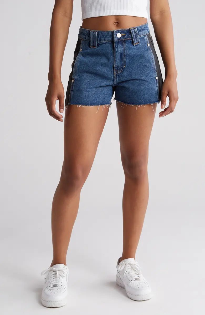 Colorblock High Waist Cutoff Denim Shorts | Nordstrom Rack