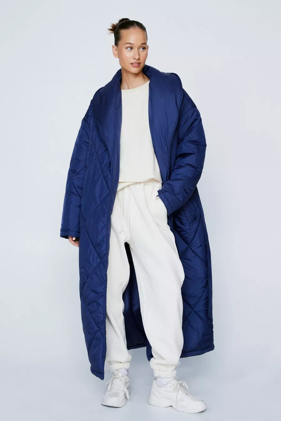 Belted Longline Quilted Coat | Nasty Gal US