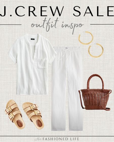 Jcrew spring sale summer linen outfit inspo!

#LTKfindsunder50 #LTKsalealert #LTKtravel
