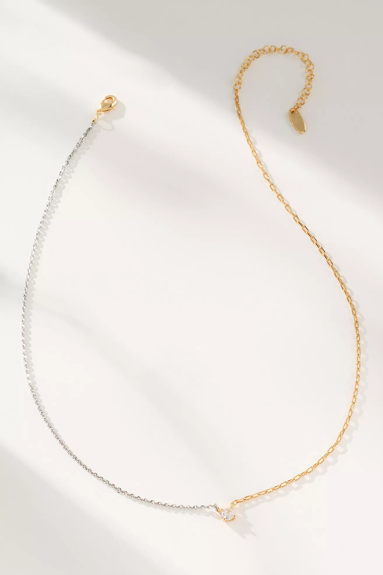 Two-Tone Crystal Link Necklace | Anthropologie (US)