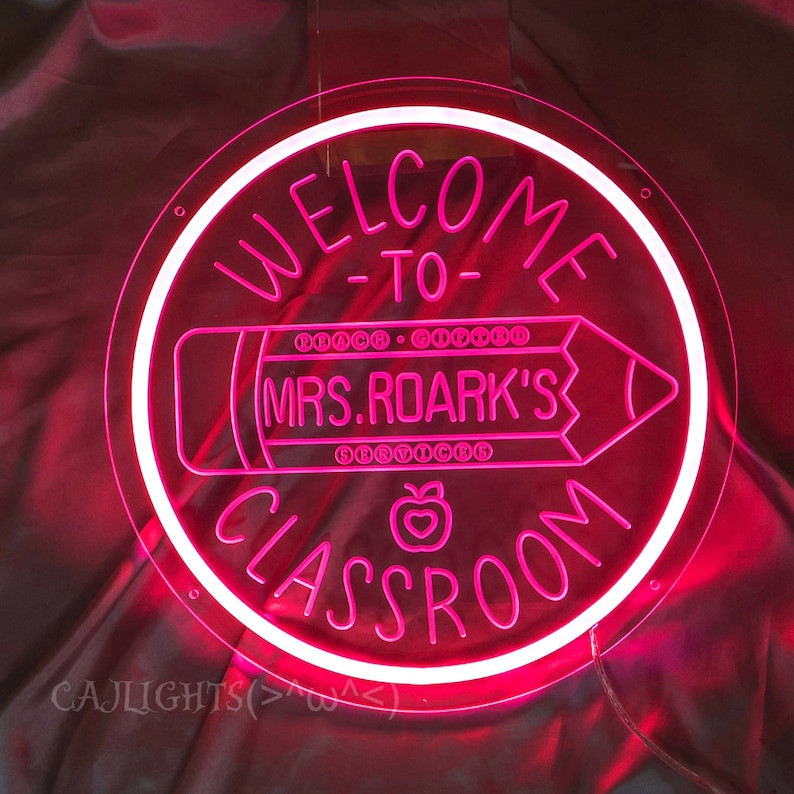 Teacher Name Neon Sign for Classroom| Teacher Name Sign| Personalized Classroom Decor| Teacher We... | Etsy (US)
