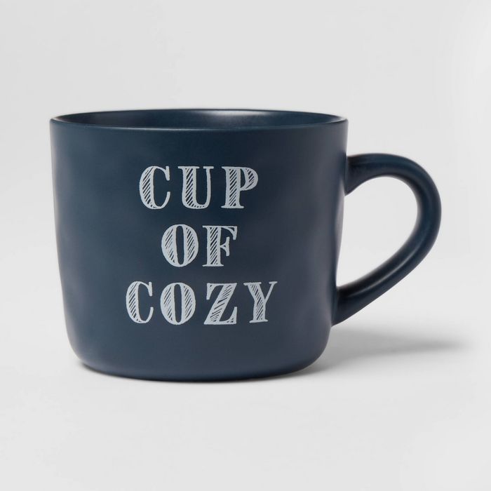16oz Stoneware Cup of Cozy Christmas Mug Blue - Threshold™ | Target