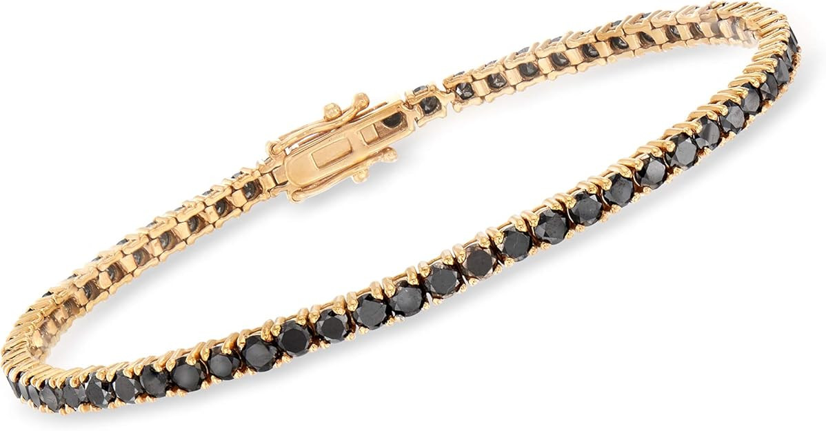 Ross-Simons 5.00 ct. t.w. Black Diamond Tennis Bracelet in 14kt Yellow Gold | Amazon (US)