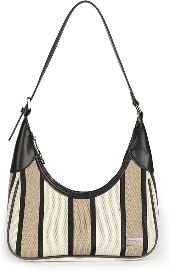 DOMAT Shoulder Bag for Women, Striped Hobo Handbag, Cute Clutch Purse with Zipper Closure, Design... | Amazon (US)