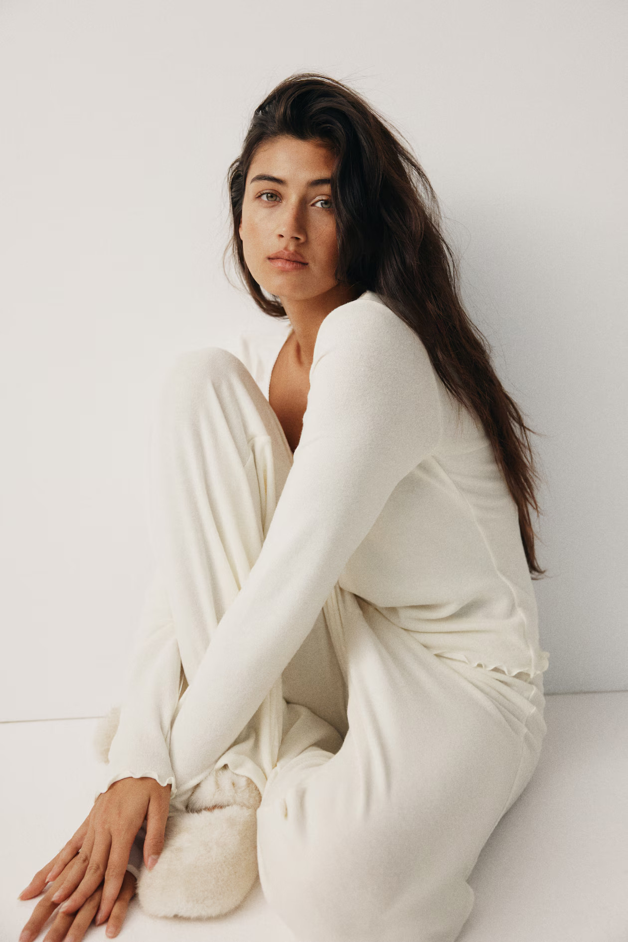 Pyjama aus angerautem Jersey | H&M (DE, AT, CH, NL, FI)