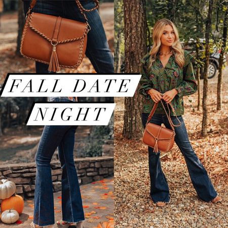 Fall Date Night Look from Shop Impressions!  Wide leg denim, olive green blouse, finished with an adorable faux leather crossbody with tassel! 

Fall, day date, burnt orange, rust, travel look, date night, fall workwear.

#LTKHalloween #LTKSale #LTKSeasonal
