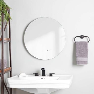 Lily Lighted Round Bathroom Mirror with Anti-Fog | Vintage Tub & Bath