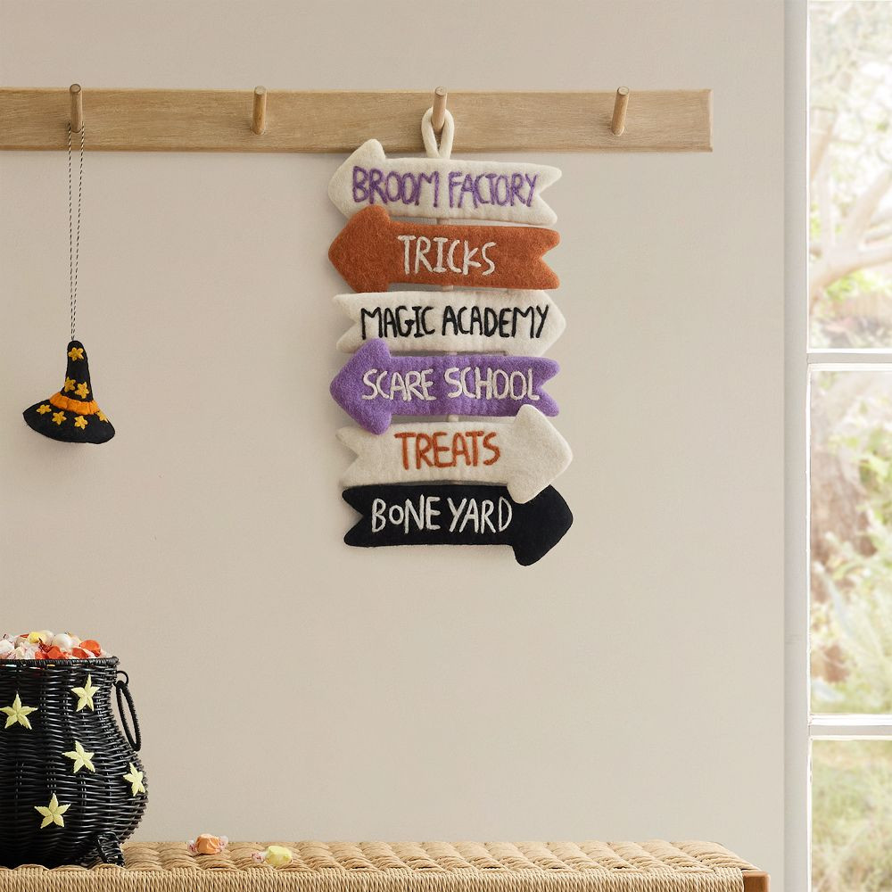 Felt Halloween Village Signs Wall Hanging | West Elm (US)