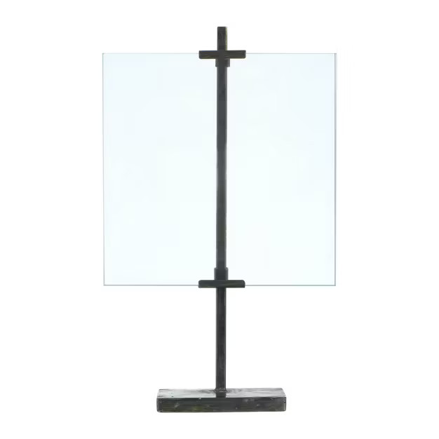 10"x10" Adjustable Metal Stand and Glass Floating Single Photo Frame Black - 3R Studios | Target
