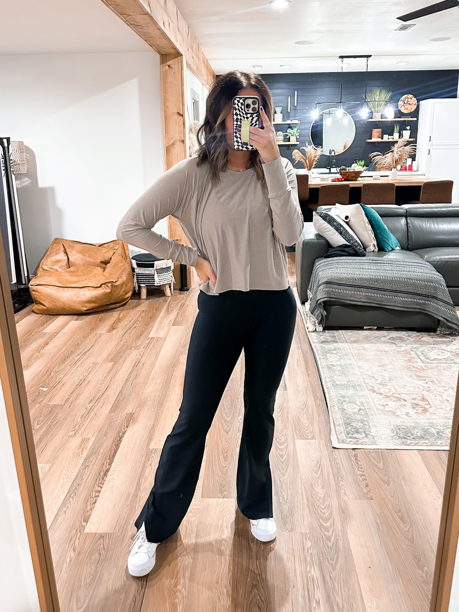 Top-medium
Split Flares-medium long
Sneakers-tts 8

#LTKsalealert #LTKshoecrush #LTKstyletip