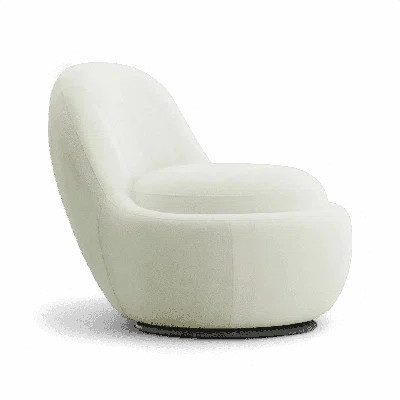 Boba Swivel Lounge Chair White Boucle | Wayfair North America