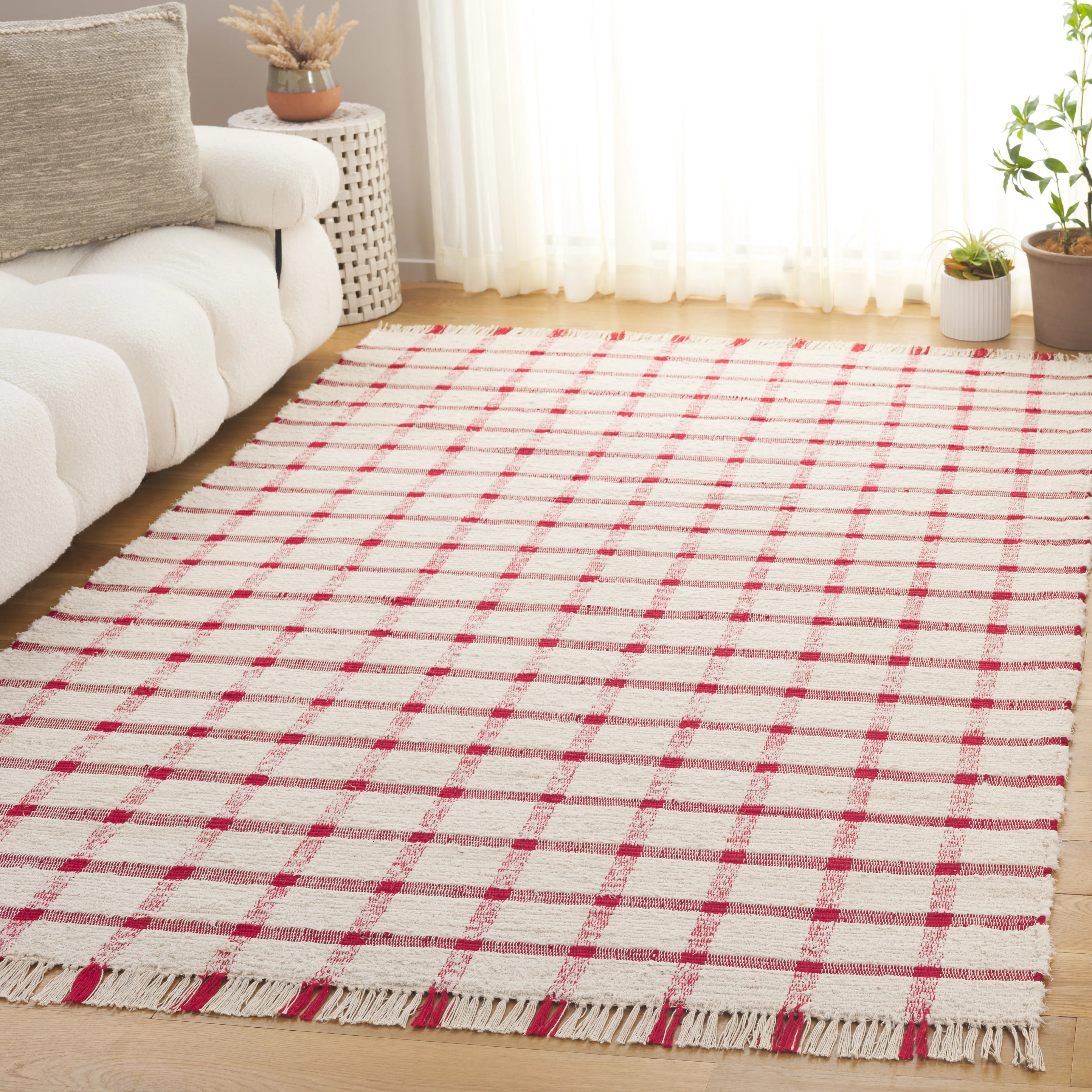Lamoni Handwoven Recycled Cotton Plaid Rug | Wayfair North America