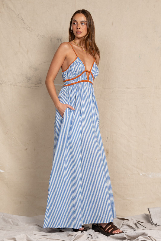River Slip Dress in Stripe | Bohemian Traders